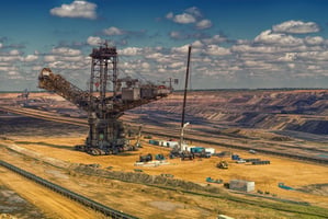 Aerial view of mining equipment