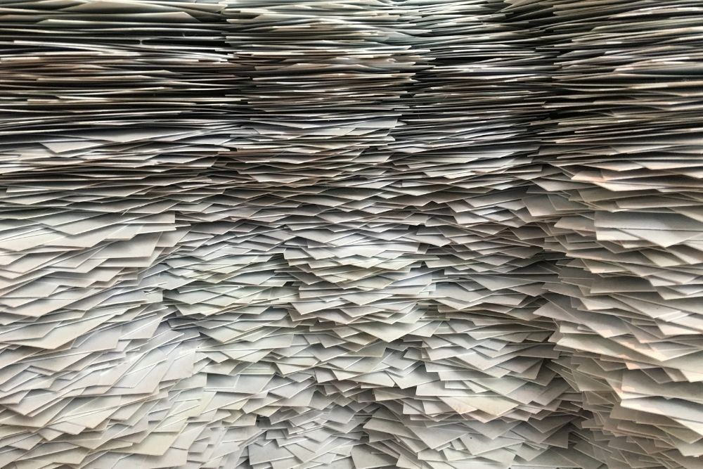 Overwhelming pile of paperwork